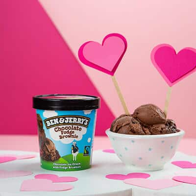 Chocolate Fudge Brownie with hearts