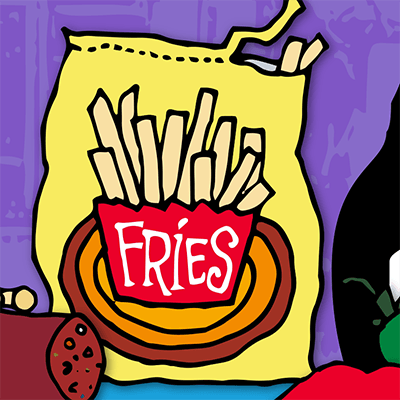 A bag of french fries